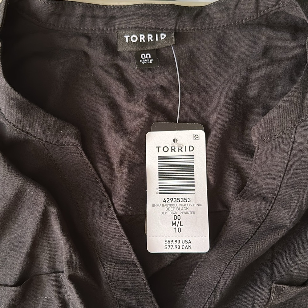 NWT Torrid Harper Challis Long Sleeve Blouses 00X - Picture 5 of 7